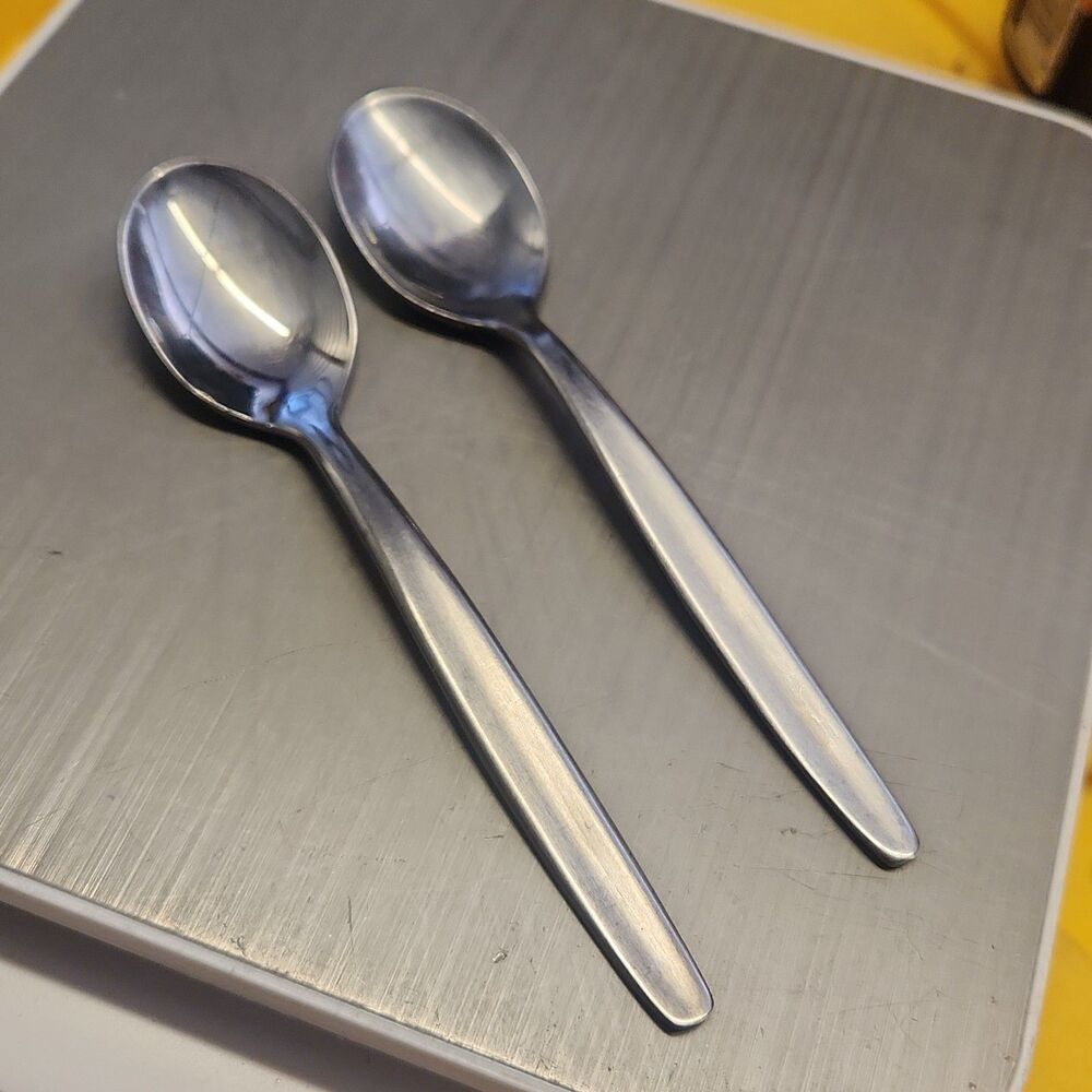 Lot Of 2 Vintage Amefa Holland Stainless Steel Demitasse Child Baby Spoon 4.5"